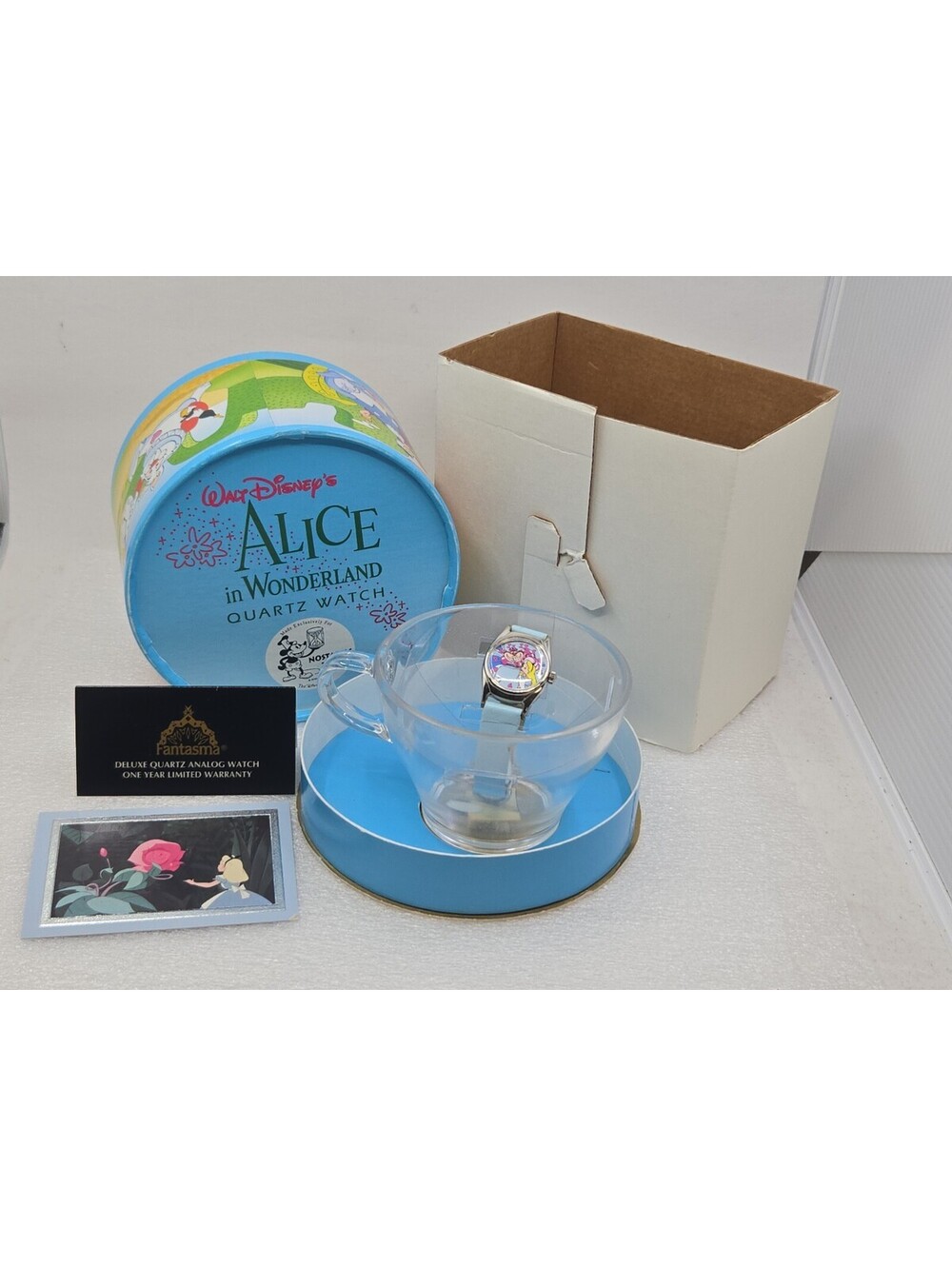 Disney Alice In Wonderland Watch Fantasma Nostalgic Time Piece Teacup Box Unworn